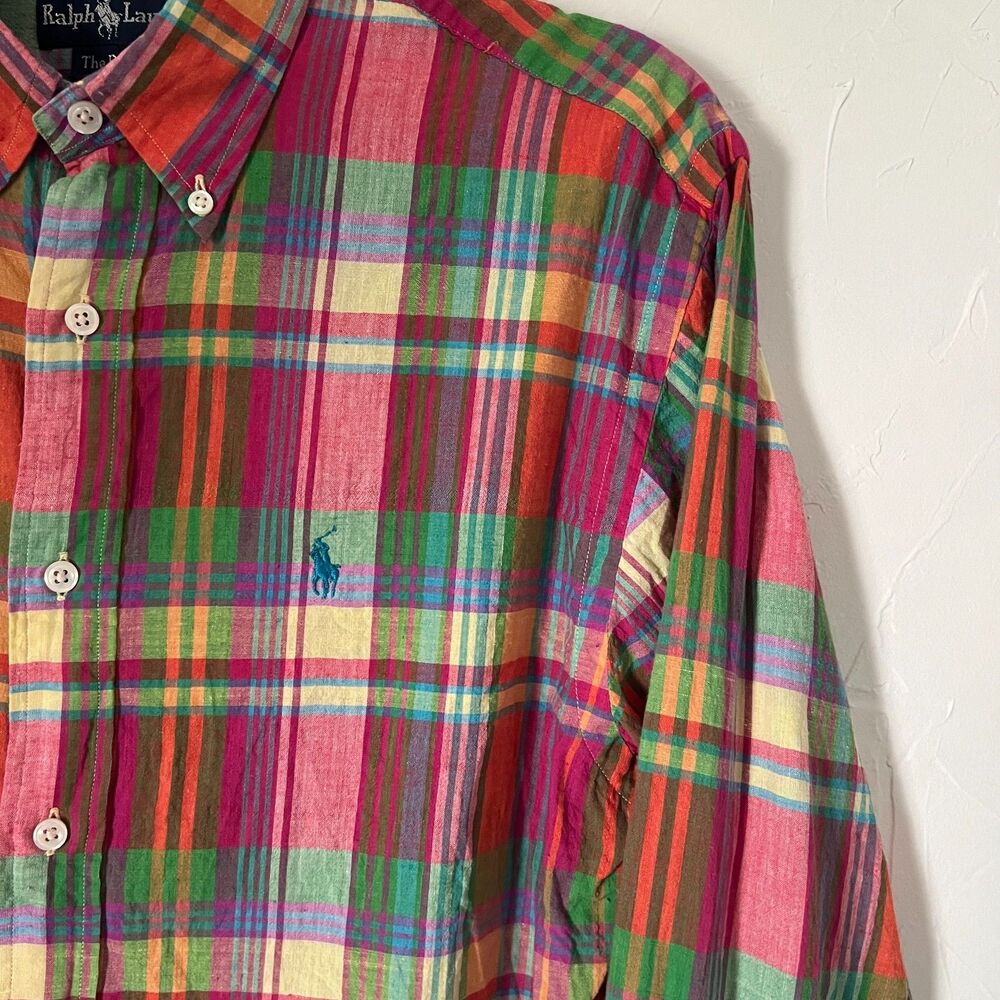 Ralph Lauren Pink Multi Plaid Button-Down Shirt - Picture 7 of 11